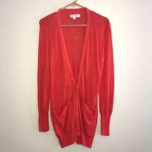 Orange Cardigan Sweater